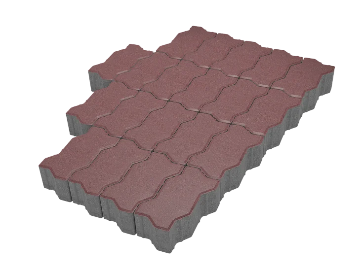 Тротуарная плитка Волна Бордо Stellard 60 мм