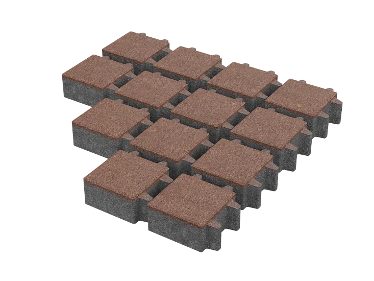 Тротуарная плитка Эко-квадрат Капучино Stellard 80 мм