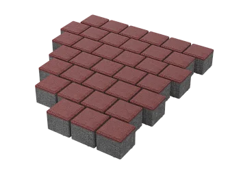 Тротуарная плитка Квадрат 10х10 Красный Stellard 60 мм