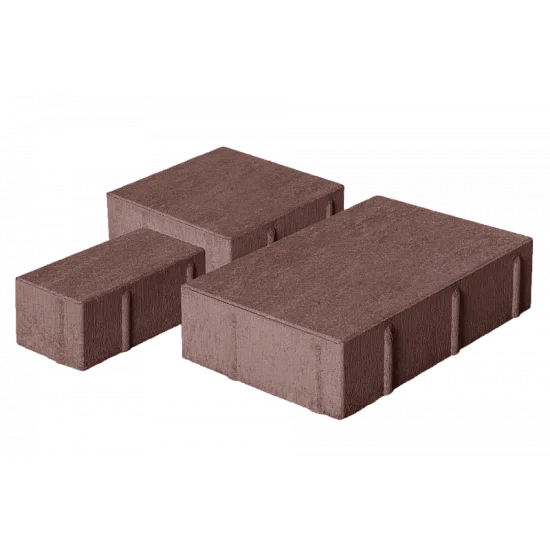 Тротуарная плитка Новый город 1НГ6Ф Красно-коричневая Нобетек 60 мм