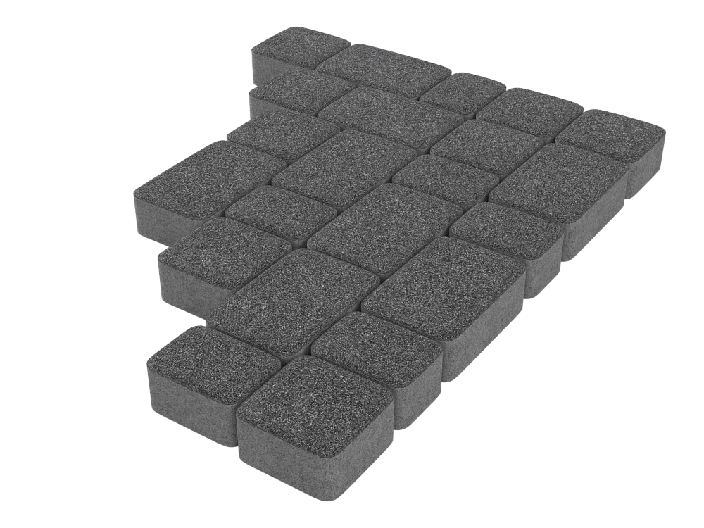 Тротуарная плитка Старый город Черный агат Stellard 60 мм