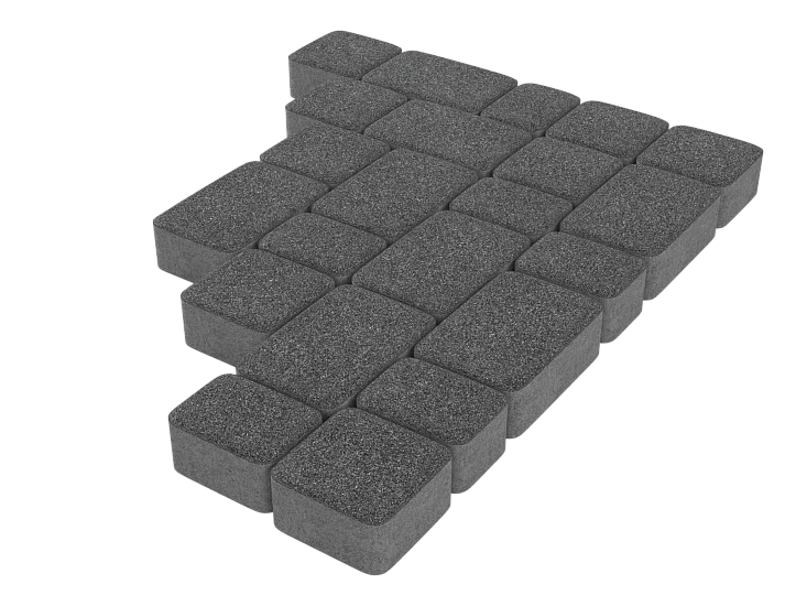 Тротуарная плитка Старый город Черный агат Stellard 60 мм