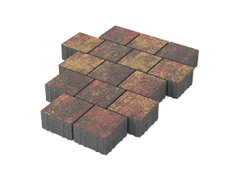 Тротуарная плитка Квадрат 15х15 Закат Stellard 80 мм