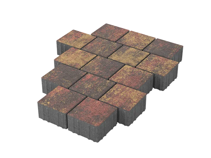 Тротуарная плитка Квадрат 15х15 Закат Stellard 80 мм