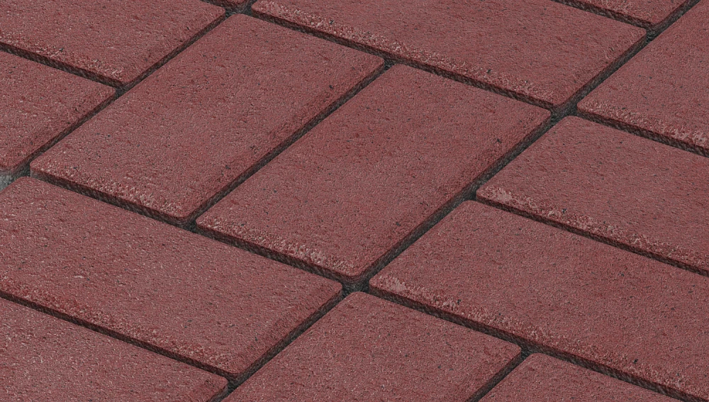 Тротуарная плитка Брусчатка Красная Stellard 80 мм