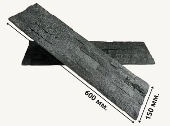 3D панель из натурального камня Кварцит Чёрный Классик Pharaon