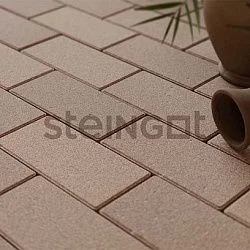 Тротуарная плитка Прямоугольник 200*100 Бежевый (верхний прокрас, минифаска) Steingot 60 мм