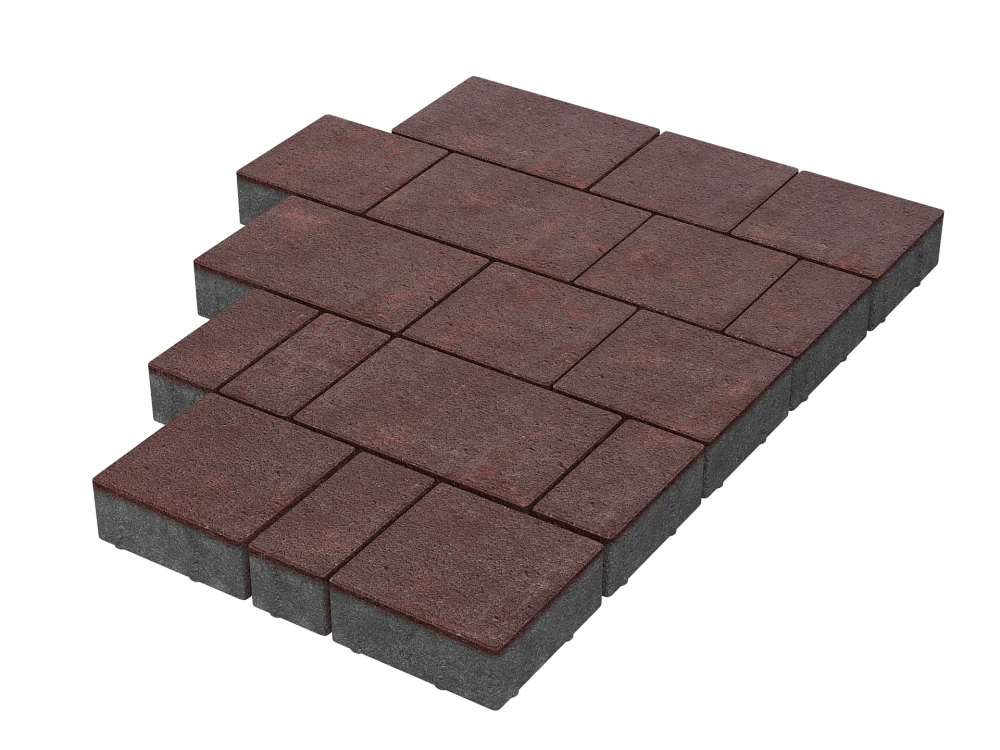 Тротуарная плитка Новый город Бордовый Stellard 40 мм