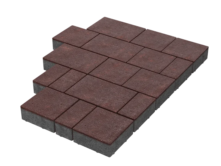 Тротуарная плитка Новый город Бордовый Stellard 60 мм