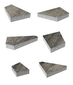 Тротуарная плитка ОРИГАМИ Листопад гранит Антрацит Б.4.Фсм.8 Выбор 80 мм