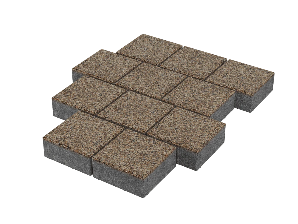 Тротуарная плитка Квадрат 20х20 Красный гранит Stellard 60 мм