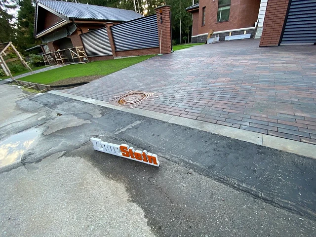 Укладка тротуарной плитки формы Паркет Эмбер