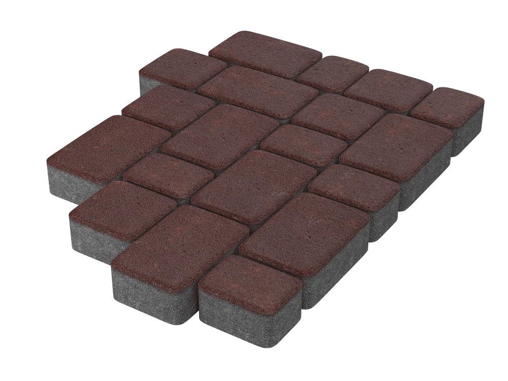 Тротуарная плитка Старый город Бордовый Stellard 40 мм