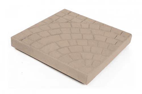 Тротуарная плитка Квадрат Солнышко 1КД5Ф Нобетек Красная 50 мм