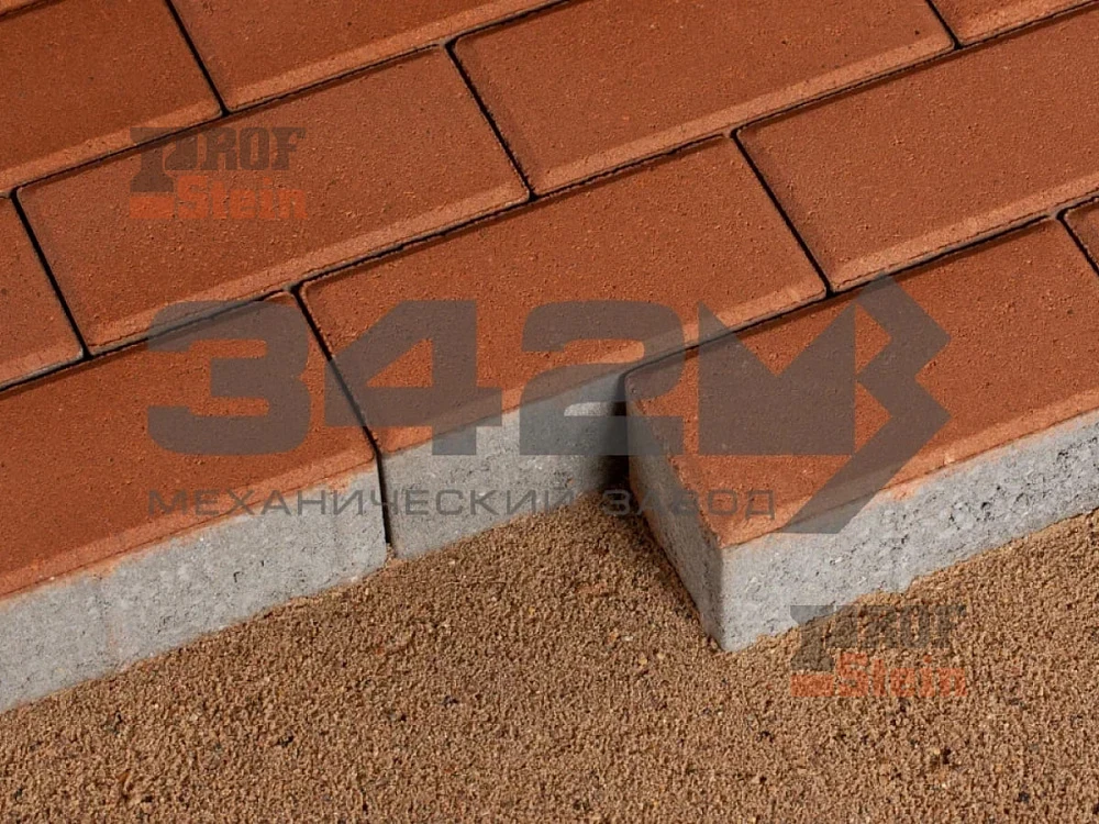 Тротуарная плитка Брусчатка, Оранжевый 342 МЗ 60 мм
