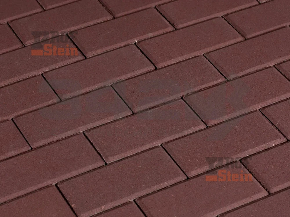 Тротуарная плитка Брусчатка, Красный 342 МЗ 60 мм