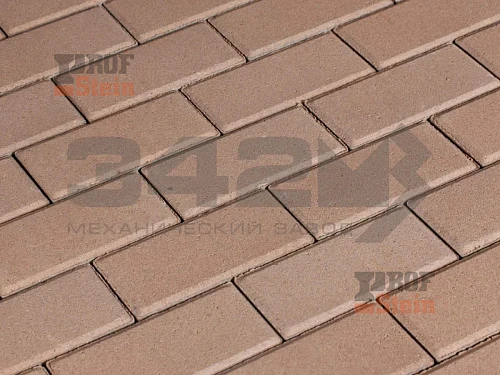 Тротуарная плитка Брусчатка, Красный 342 МЗ 60 мм