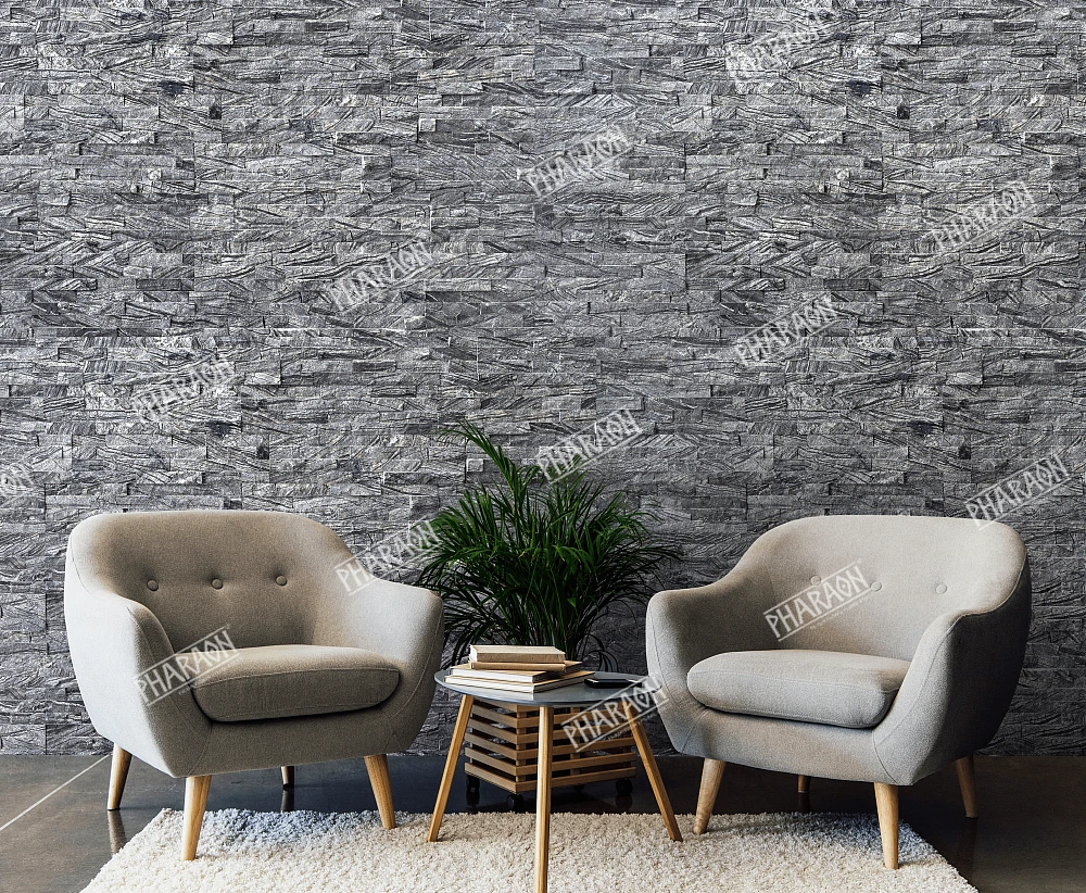 3D панель из натурального камня Мрамор Древесный серый Классик Pharaon