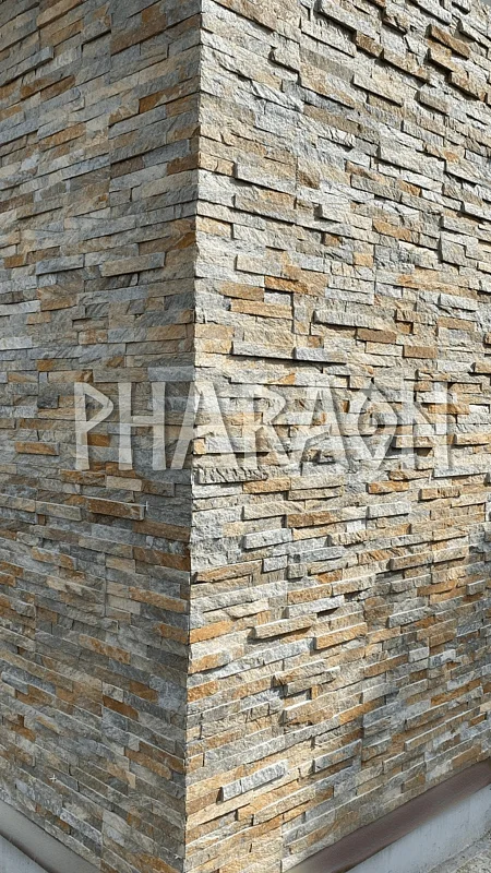 3D панель из натурального камня Кварцит Мультиколор Классик Pharaon