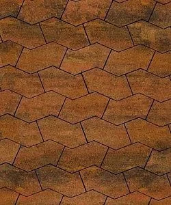 Тротуарная плитка S-ФОРМА Листопад гладкий Саванна В.3.Ф.10 Выбор 100 мм