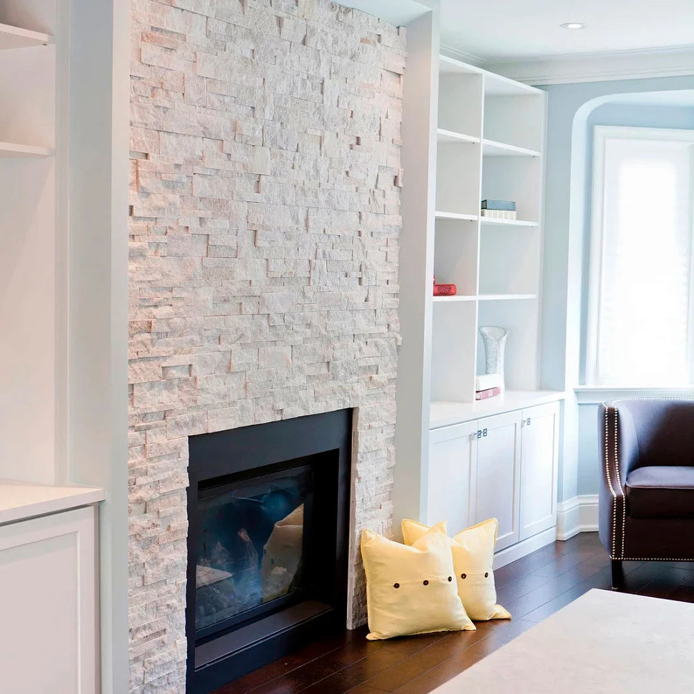 3D панель из натурального камня Кварцит Белый Модерн Pharaon