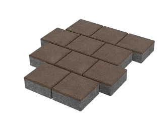 Тротуарная плитка Квадрат 20х20 Коричневый Stellard 60 мм