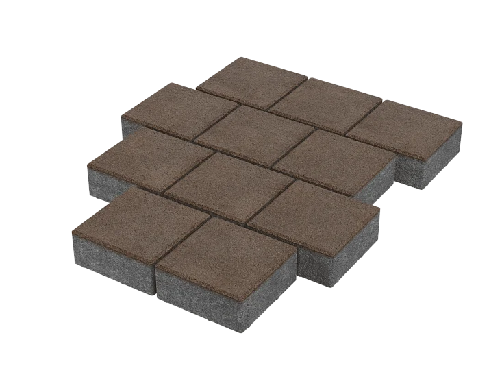 Тротуарная плитка Квадрат 20х20 Коричневый Stellard 80 мм