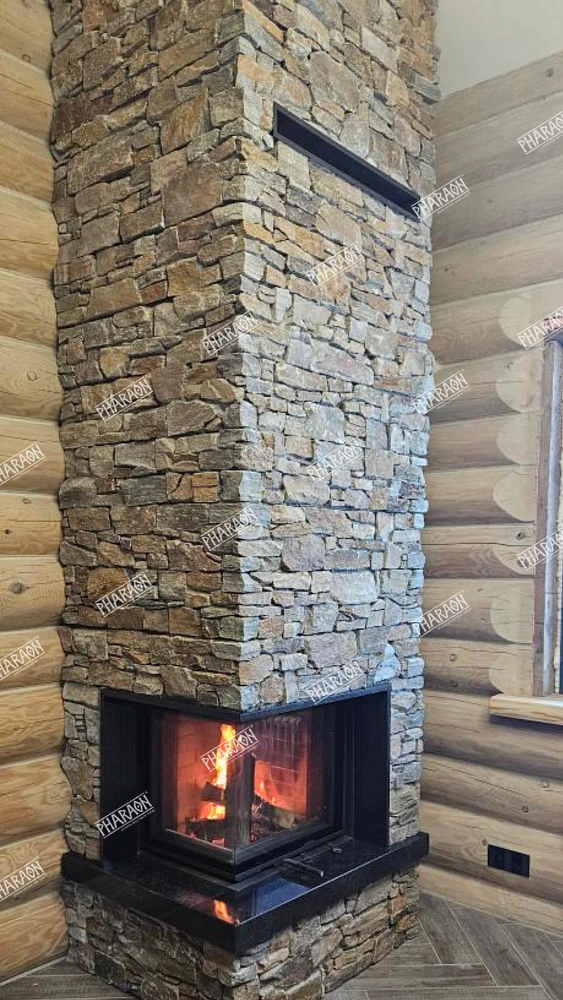 3D панель из натурального камня Кварцит Мультиколор Грубый камень Pharaon