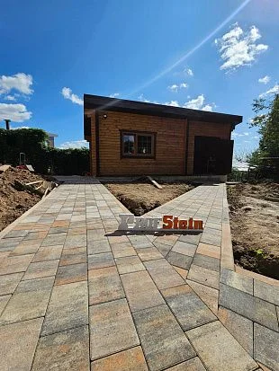 Укладка брусчатки Steingot с подготовкой бетонного основания