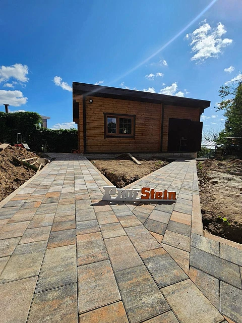 Укладка брусчатки Steingot с подготовкой бетонного основания