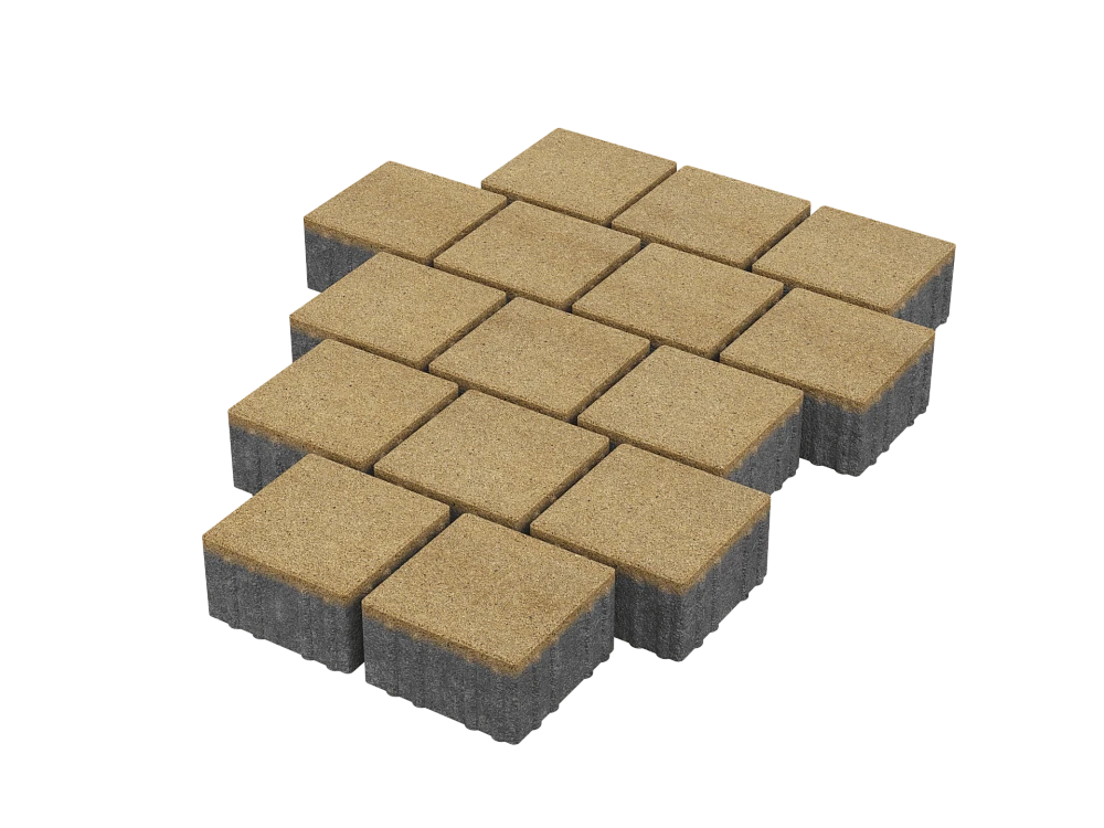 Тротуарная плитка Квадрат 15х15 Желтый Stellard 80 мм