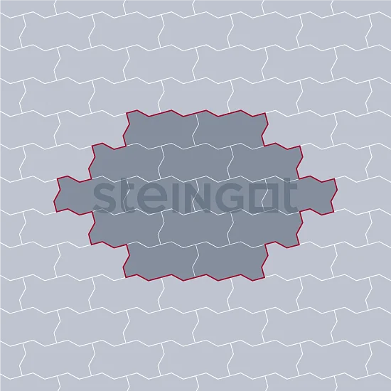Тротуарная плитка Зигзаг Серый Steingot 80 мм