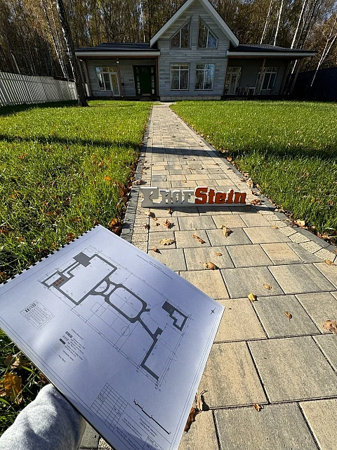 Мощение тротуарной плитки Steingot по дизайн-проекту