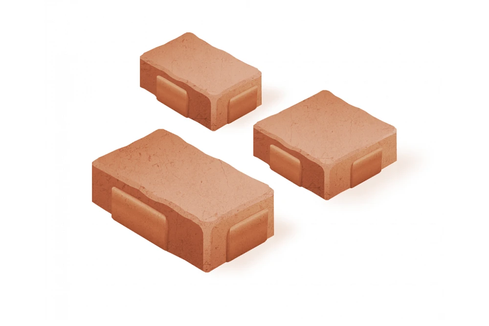 Тротуарная плитка Старый Город 2СГ5Ф Нобетек Красно-Коричневая 50 мм