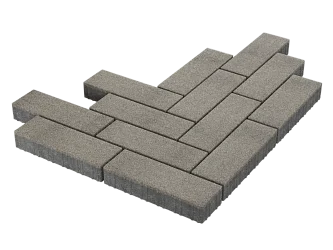 Тротуарная плитка Паркет Белый мрамор Stellard 80 мм