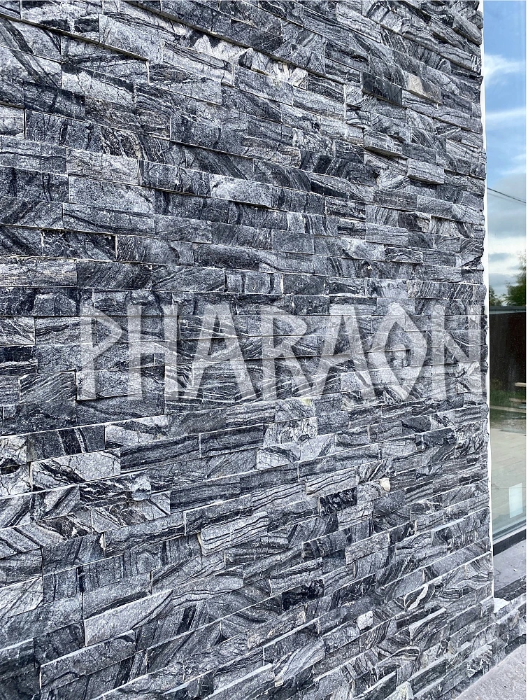 3D панель из натурального камня Мрамор древесный серый Неоклассик Pharaon