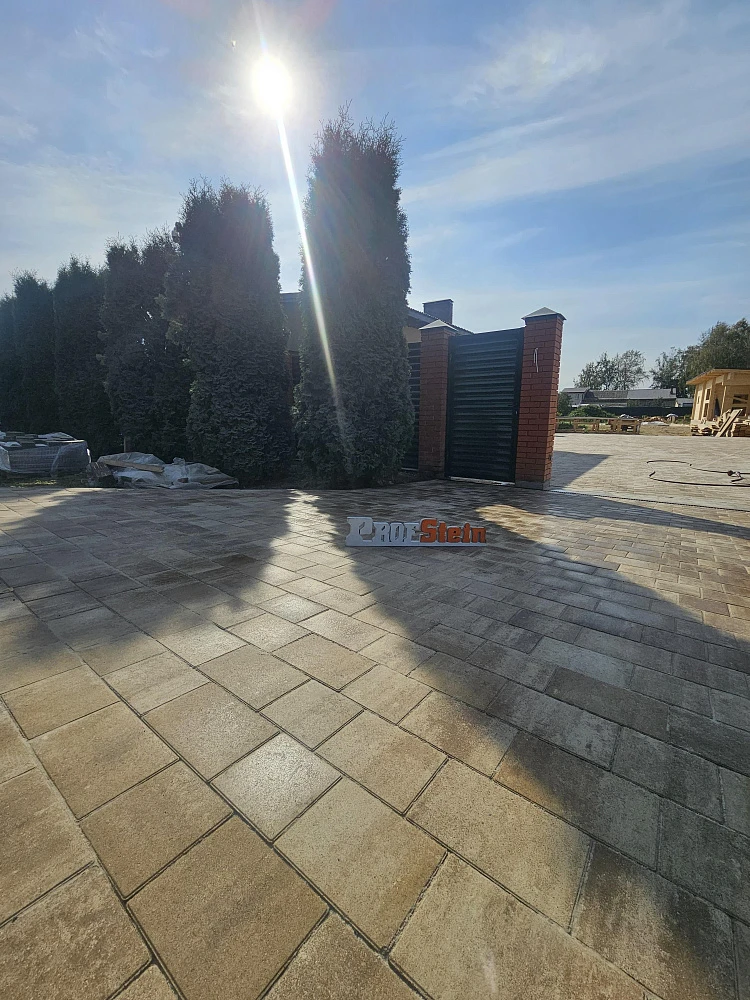 Укладка тротуарной плитки цвета Травертин от Steingot