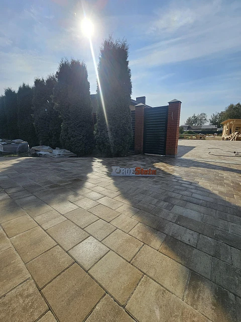 Укладка тротуарной плитки цвета Травертин от Steingot