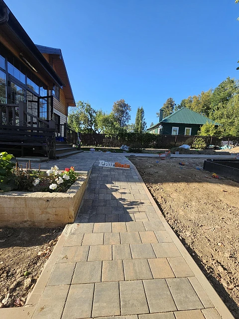 Укладка брусчатки Steingot с подготовкой бетонного основания