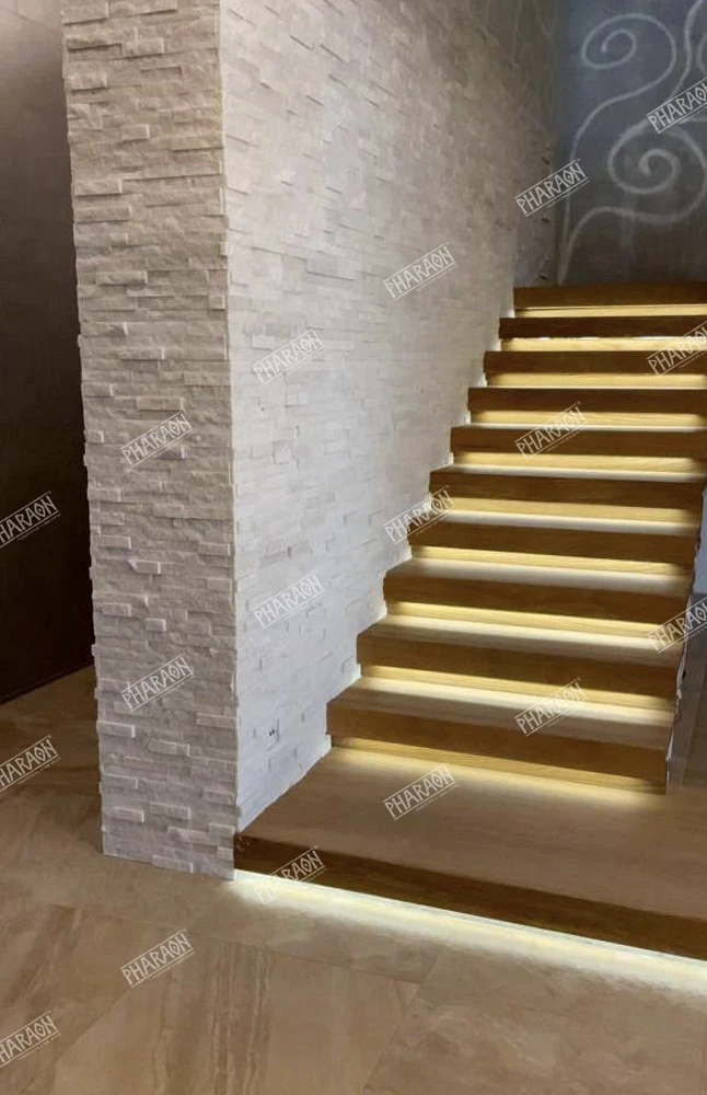 3D панель из натурального камня Кварцит Белый Классик Pharaon