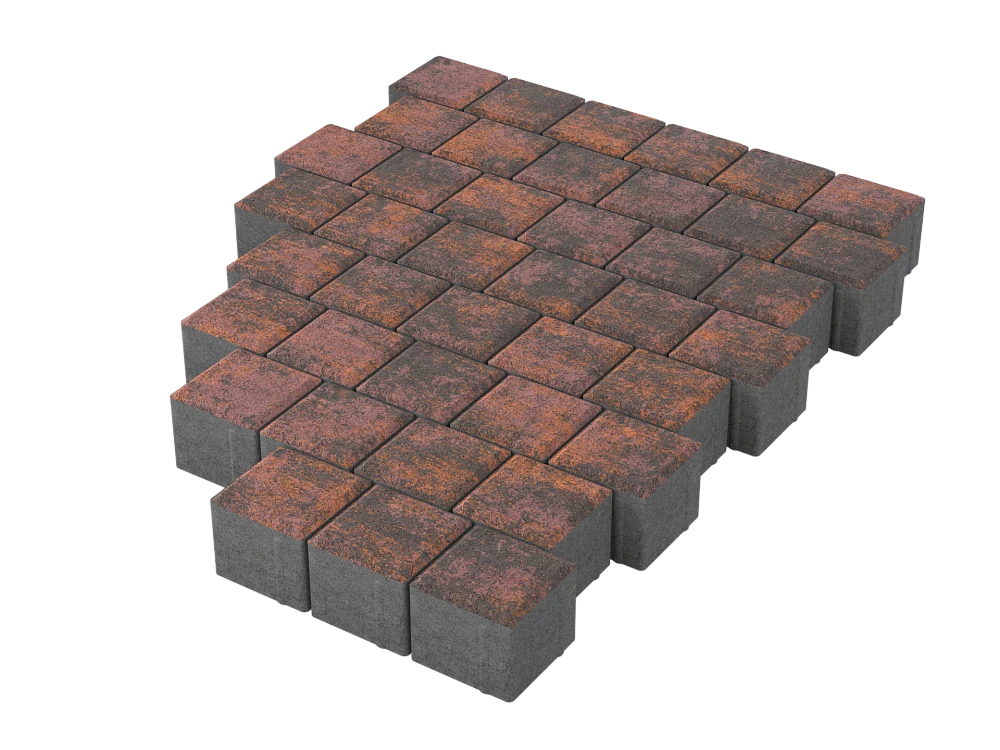 Тротуарная плитка Квадрат 10х10 Браун Stellard 60 мм