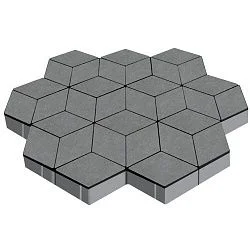 Тротуарная плитка Полярная звезда Серый Гладкая SteinRus 80 мм