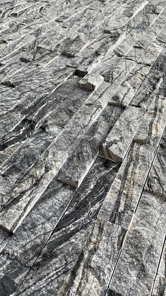 3D панель из натурального камня Мрамор Древесный серый Классик Pharaon