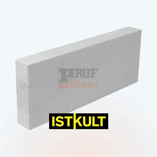 Блок газобетонный перегородочный 625х250х100 D600 В5 Istkult Строитель