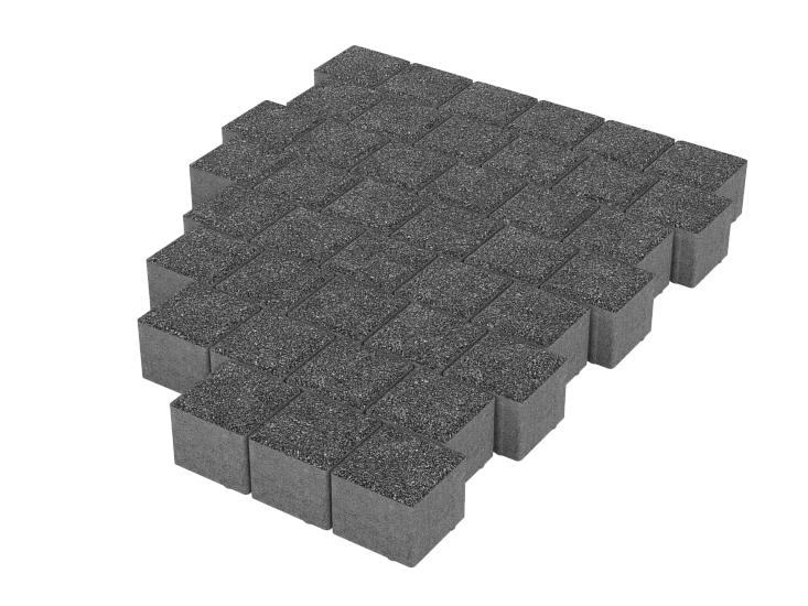 Тротуарная плитка Квадрат 10х10 Черный агат Stellard 60 мм