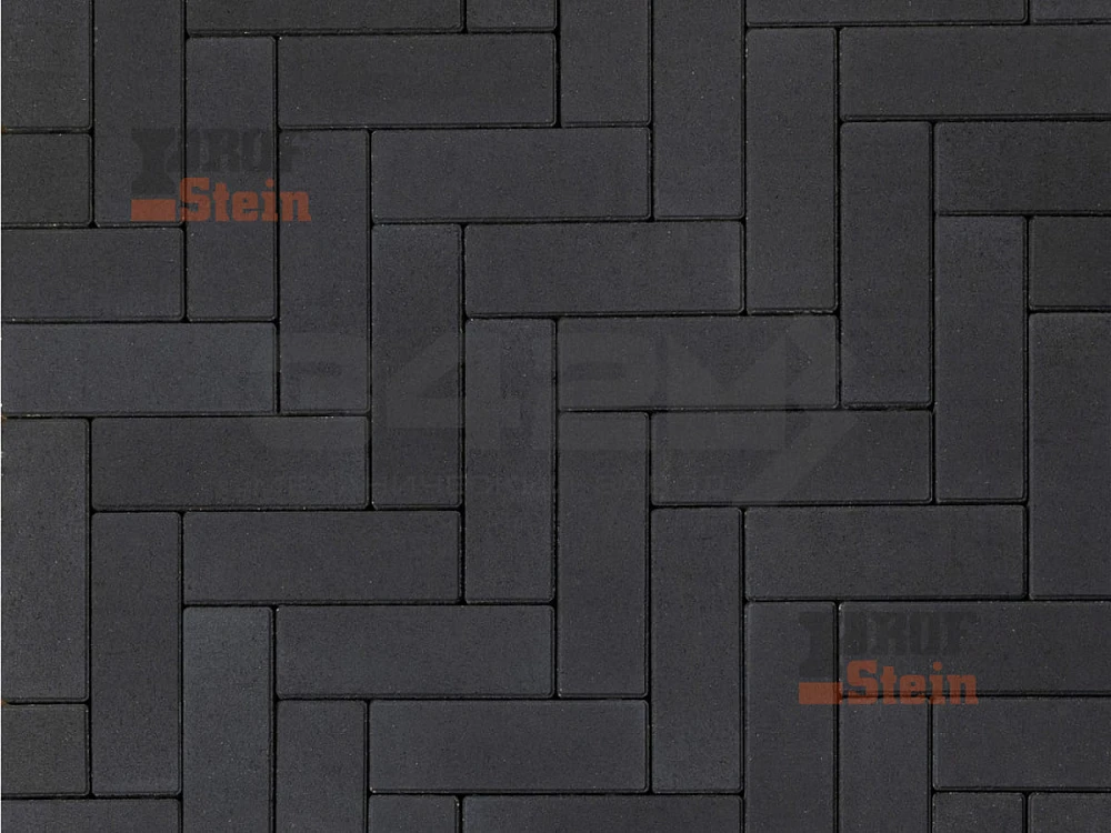 Тротуарная плитка Паркет, Черный 342 МЗ 60 мм