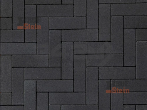 Тротуарная плитка Паркет, Черный 342 МЗ 60 мм