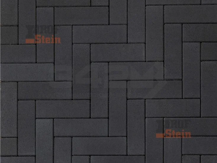 Тротуарная плитка Паркет, Черный 342 МЗ 60 мм