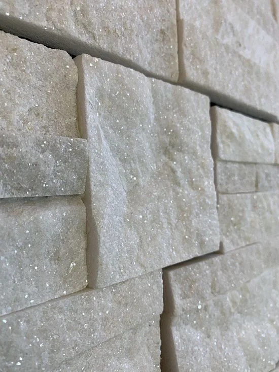 3D панель из натурального камня Кварцит Белый Модерн Pharaon