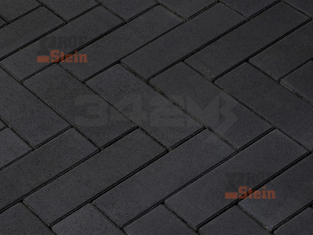 Тротуарная плитка Паркет, Черный 342 МЗ 60 мм